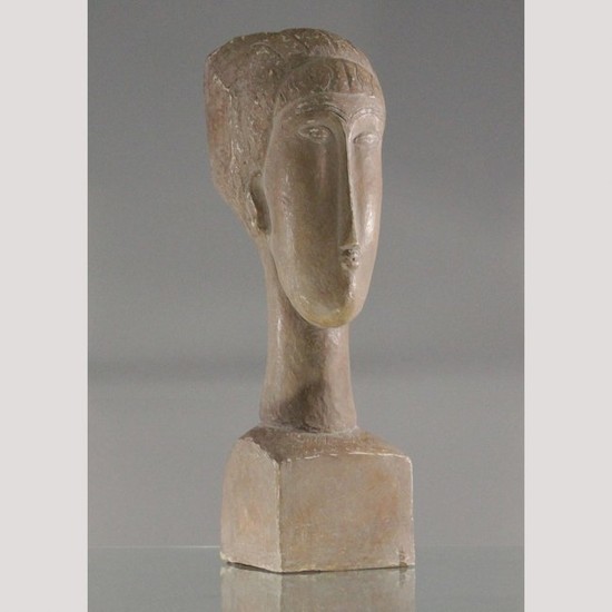 Modigliani Style Plaster Head Sculpture Austin Prod.