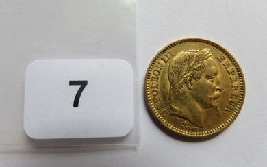 Monnaie or - 20 Francs Napoléon III, tête lauée 1864 BB TB+ à TTB