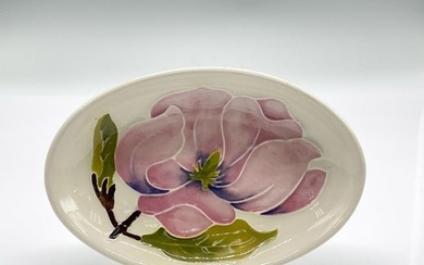 Moorcroft Pottery Small Oval Dish, Pink Magnolia Flower