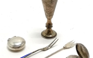 N M Thune (Norwegian) silver enamel pickle fork (10.8cm), si...