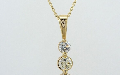 NO RESERVE PRICE - 14 kt. Yellow gold - Necklace with pendant - 0.64 ct Diamond