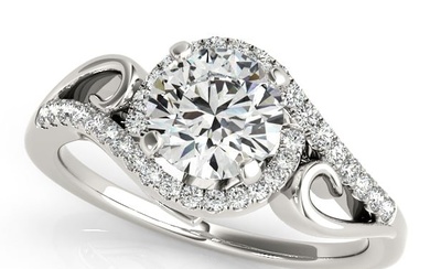 Natural 1.9 CTW Diamond Engagement Ring SET 18K Two Tone Gold