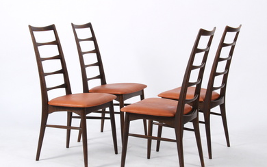 Niels Koefoed. Set of four chairs. model 'Lis' made of solid oak (4)