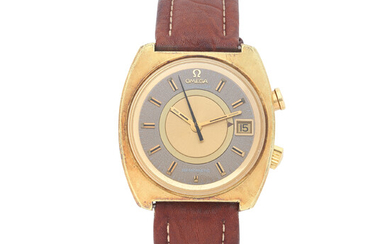 Omega. A gold plated and stainless steel automatic calendar wristwatch with alarm Seamaster Memomatic, Ref 166.072, Circa 1970