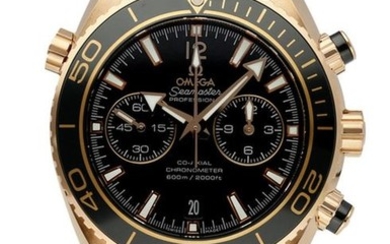 Omega - Seamaster Planet Ocean 600M Chronograph 45.5 Co-Axial Red Gold Black Dial Black Alligator Strap - 232.63.46.51.01.001 - Unisex - 2020