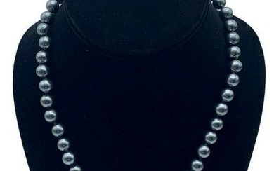 Onyx Luster Pearl Bead Necklace Bracelet & Earring Set