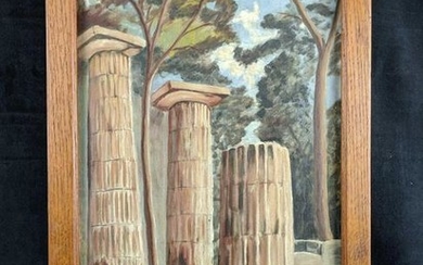 Original 17x27 Painting of Roman Columns
