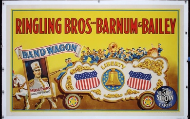 Original 1940s Ringling Barnum Circus Poster Band Wagon