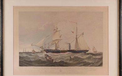 PORTRAIT OF THE STEAM FRIGATE "CYCLOPS" AFTER KNELL England, Mid-19th Century Hand-colored etching