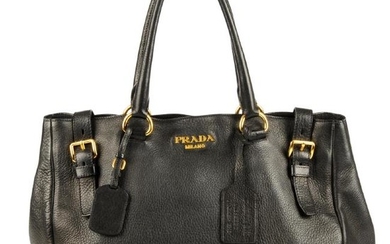 PRADA - a large Cervo leather handbag. Crafted from