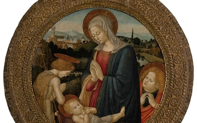 PSEUDO-PIERFRANCESCO FIORENTINO | MADONNA AND CHILD WITH THE INFANT ST. JOHN THE BAPTIST AND AN ANGEL