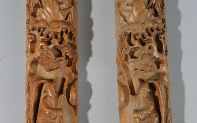 Pair Chinese Map or Scroll Weights