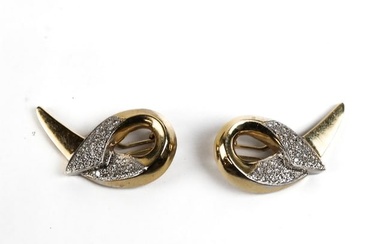 Pair of 14K Gold & Diamond Earrings