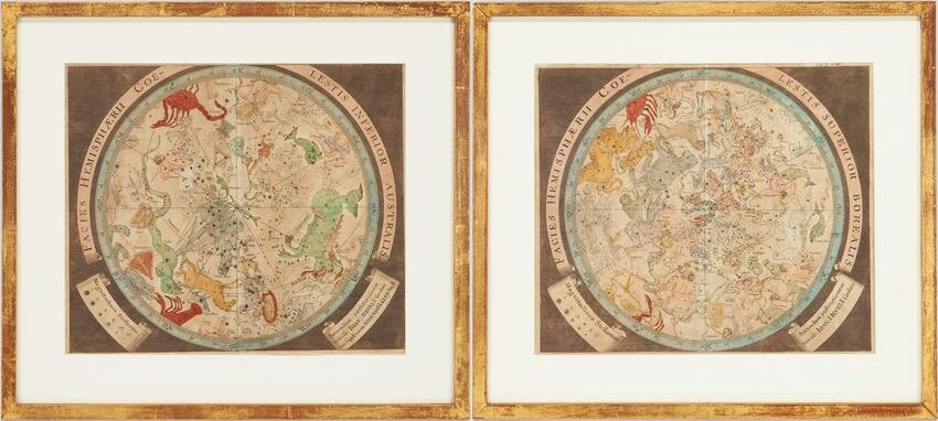 Pair of Baroque Celestial Maps, Johann Zahn