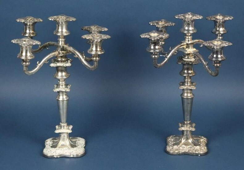 Pair of English Silver Plate Candelabra