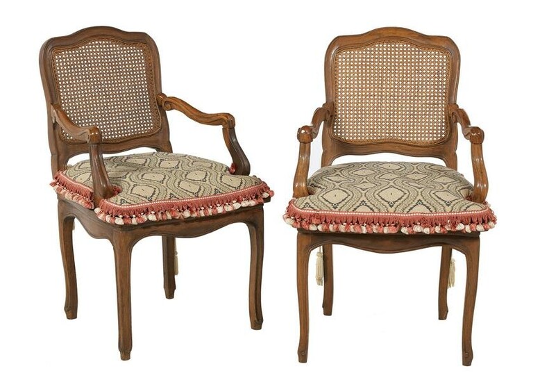 Pair of French Provincial Fruitwood Fauteuils