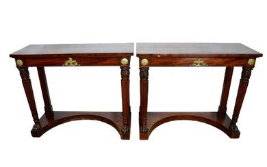 Pair of George IV mahogany console tables