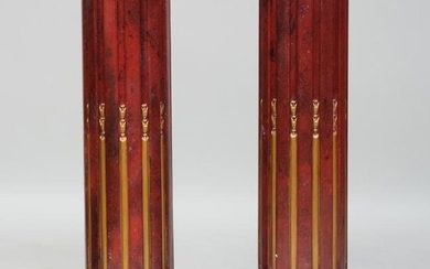 Pair of Modern Painted Fluted Pedestals