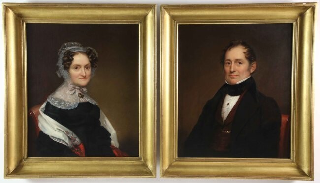 Pair of Portraits of George Washington Coffin (1784-1864) and His Wife Mary Winthrop Spooner Coffin