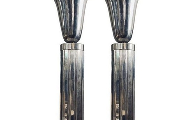 Pair of Three 36inch Tall Deco Sconces