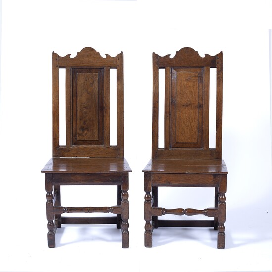 Pair of oak wainscot chairs