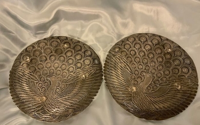 Pair of silver filigree dishes (2) - .925 silver - China - Early 20th century
