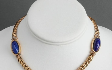 Panetta Vintage Lapis & Gold-Tone Collar Necklace