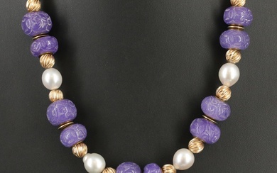 Pearl and Quartz Necklace with 14K Accent Beads