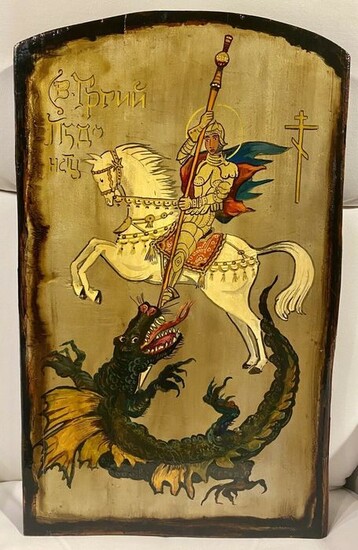 Peter Stephan - Old Icon / Image of God - St. George the Dragon Slayer (1) - Wood