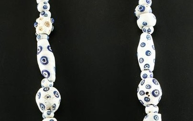 Phoenician Necklace - Blue / White Glass Eye Beads