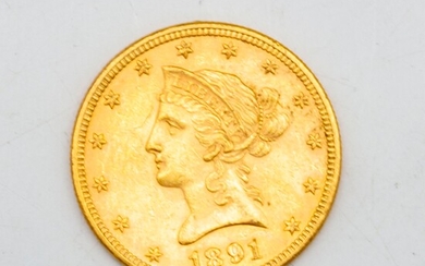 Pièce en or de 10 dollars américain daté 1851