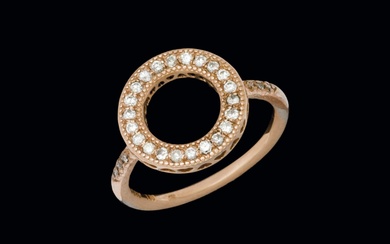 Pink gold diamond ring 0.25 cts