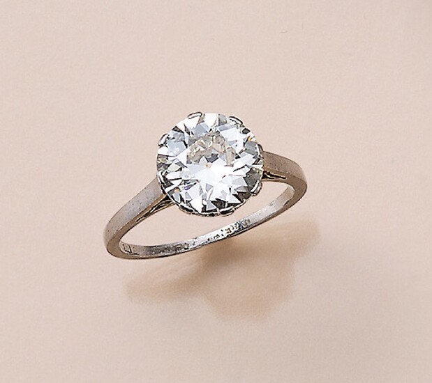 Platinum ring with diamond , PT 950/000, solitaire...
