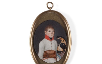 Portrait miniature of an official of the Neapolitan Army cavalry regiment, Italy first quarter of...