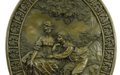 Portrait of a European Woman Bronze Hanging Wall Art Plaque