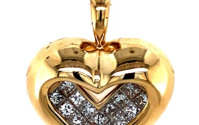 Princess Cut Diamond Heart Pendant