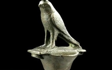 Published Egyptian Bronze Horus Finial, ex-Bonhams