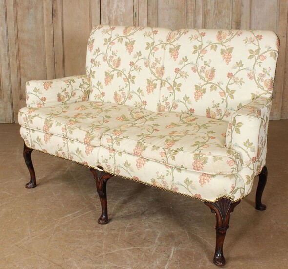 Queen Anne Style Upholstered Couch