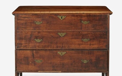 Queen Anne maple blanket chest-over-drawer, New