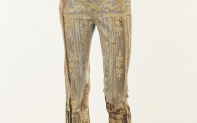 Roberto Cavalli, Printed denim trousers.