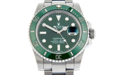 ROLEX - a stainless steel Oyster Perpetual Submariner "Hulk" bracelet watch, 41mm