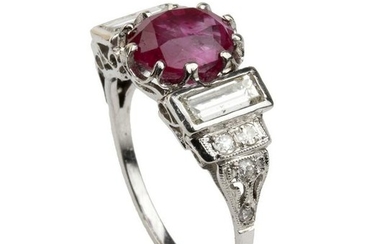 RUBY AND PLATINUM RING