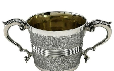 Rare Antique George III Georgian Sterling Silver Cup Two Handled 1802