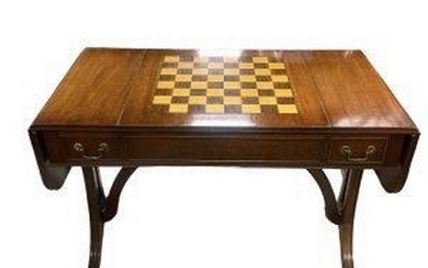 Regency Style Mahogany Sofa Table / Games Table Leaves Down...