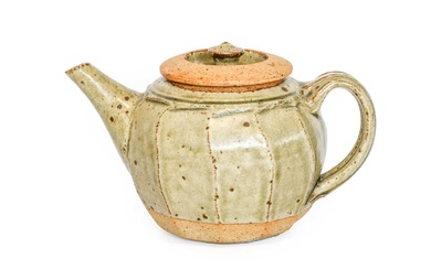 Richard Batterham (1936-2021): A Stoneware Teapot and Cover, green ash...