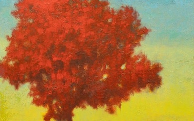 Richard Mayhew (American, B. 1924) Oil on Canvas 1988, "Jazz Solo", H 33.75" W 33.75"