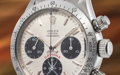 Rolex, Ref. 6265 A rare and attractive stainless steel chronograph wristwatch with bracelet, made for the Sultan of Oman