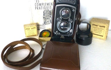 Rollei Rolleiflex Automat Model 1 met Carl Zeiss Jena Tessar 3,5/7,5cm + acc. | Twin lens reflex camera (TLR)