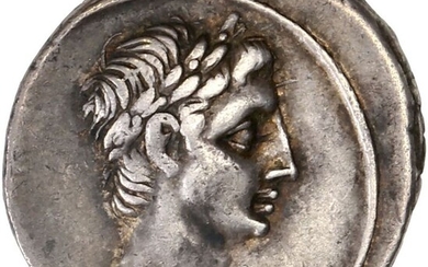 Roman Empire - AR Denarius, Octavian, 30-29 BC Uncertain Italian mint (Rome?)