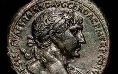 Roman Empire. Trajan (AD 98-117). Æ Sestertius,Rome AD 109-110 - S P Q R OPTIMO PRINCIPI, Salus.